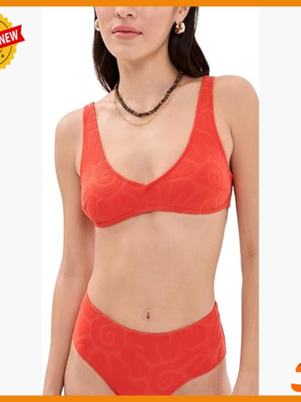 Women's Bikini Top with Removable Padding, Lined Cups